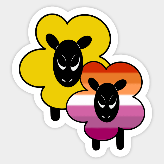 Proud Lesbian Ally Rainbow Sheep Sticker by Emberpixie